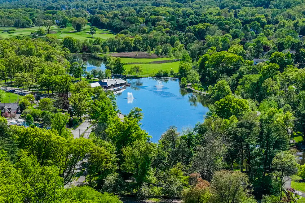 Verona Park and the lake from the air